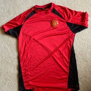 Manchester United red black pullover Jersey size small